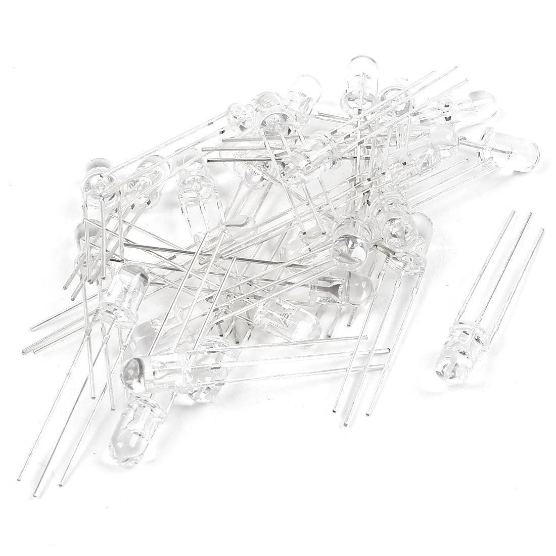 30 Pieces Super Brightness 5mm Red Green LED Common Cathode Light Emitting Diode