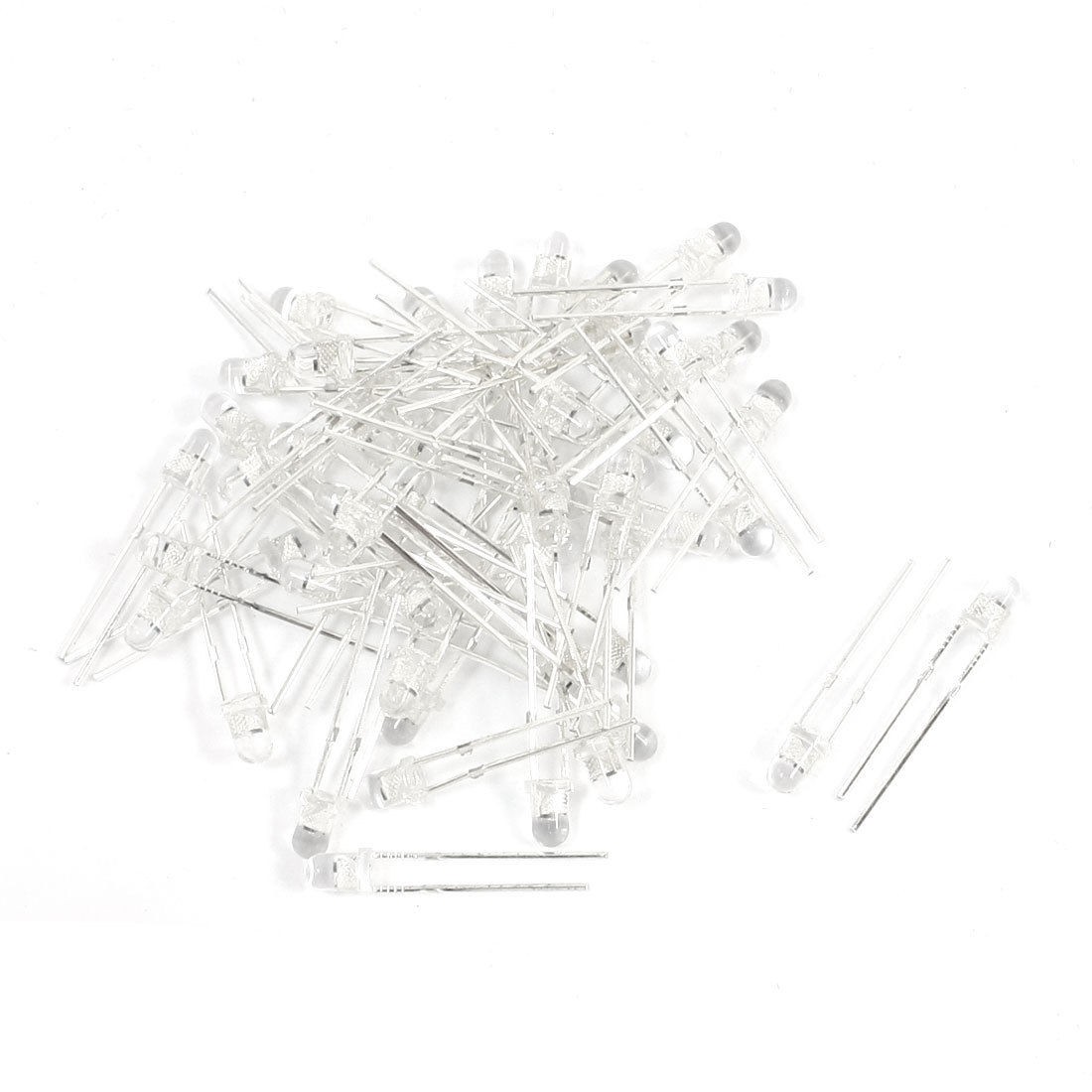 50 Pcs 3mm Round Head 2 Pin Colorful LED Light Emitting Diodes DC1 8 2 2V