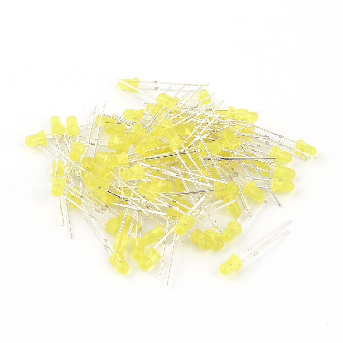 80 Pcs 2pins 3mm Round Bright Yellow LED Bulb Light Emitting Diodes Replacements