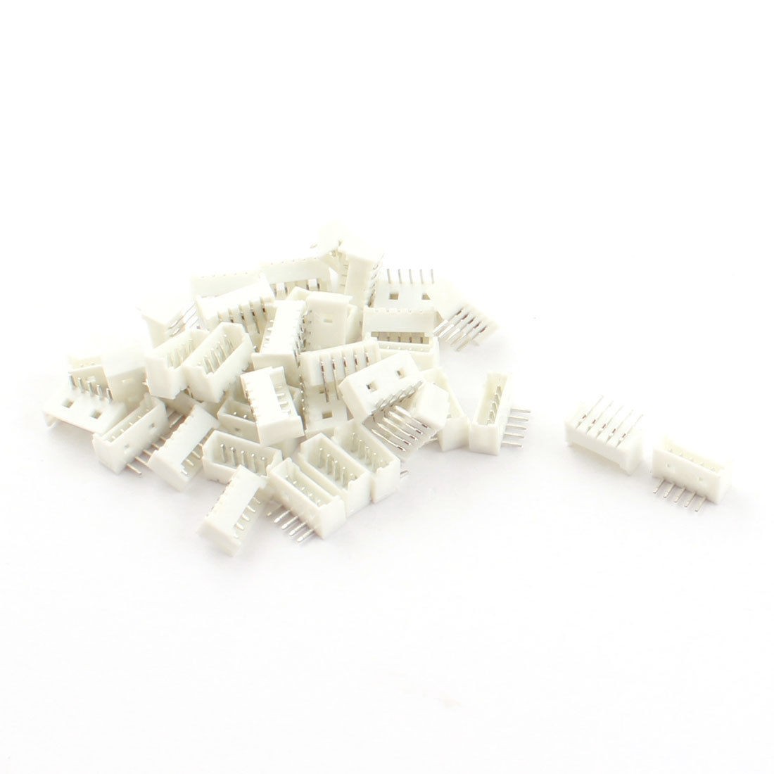 40Pcs 1.25mm Pitch 5 Pins PCB JST PH Connector White