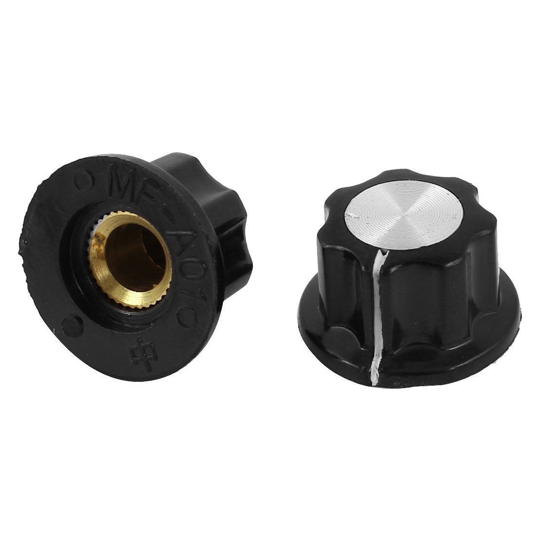 2 Pcs 20x11mm 6mm Shaft Dia Volume Control Plastic Potentiometer Knobs Caps