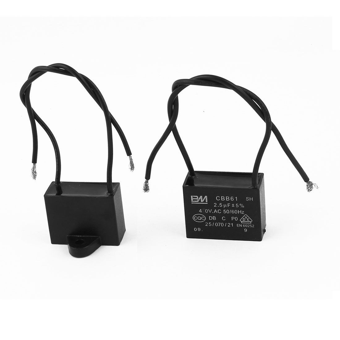 2pcs AC 450V 50 60Hz 2 5uF Rectangle Ceiling Fan Running Capacitor CBB61
