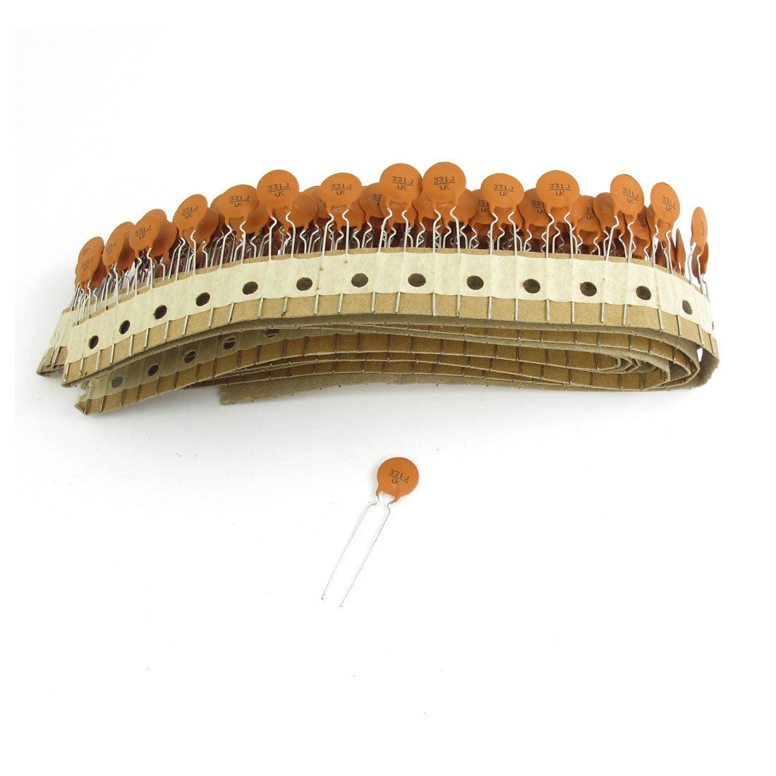 200pcs 331J 330pF 50V Through Hole Radial Ceramic Disc Capacitors