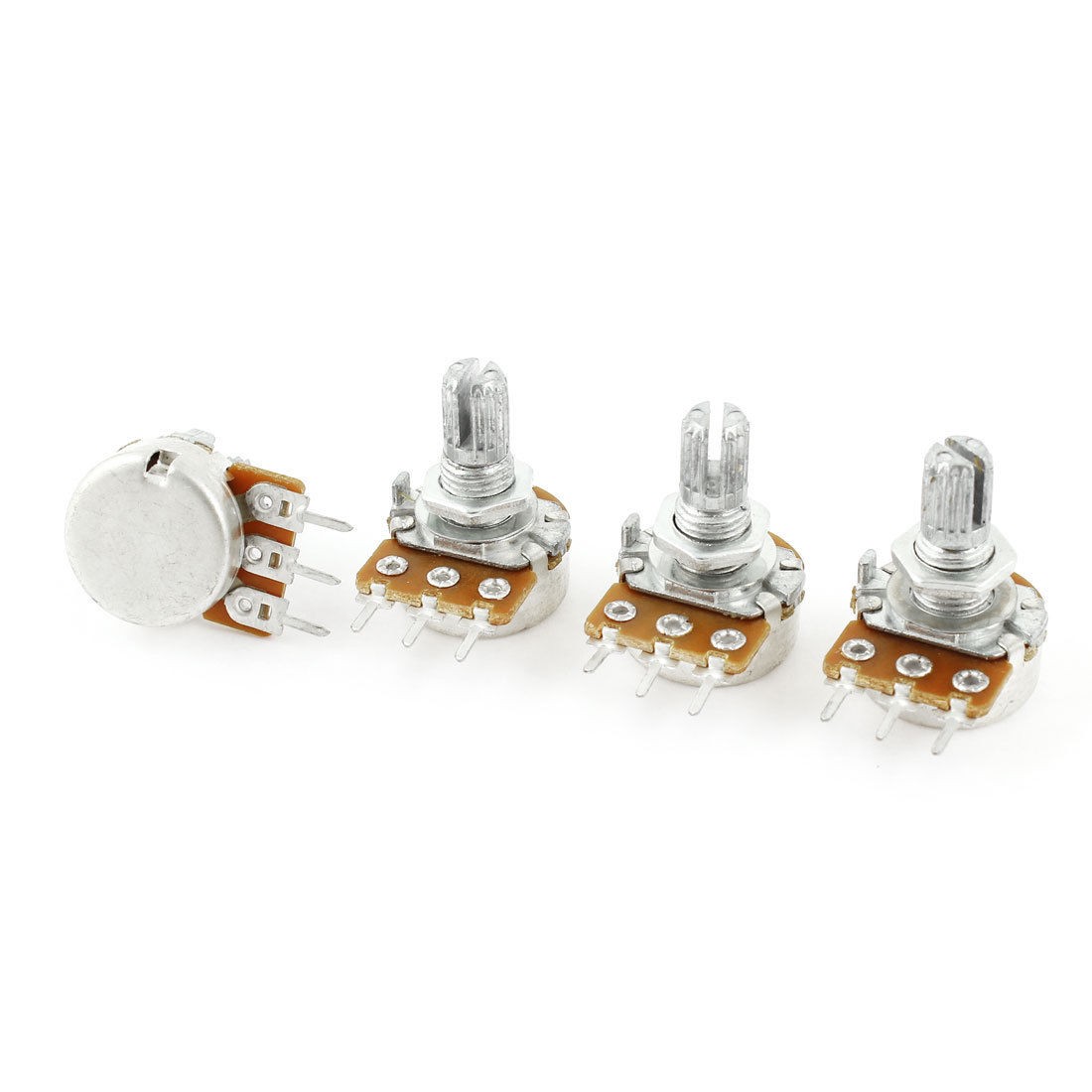 4 Pcs Single Linear Knurled Shaft Control Volume Potentiometers 20K Ohm WH148