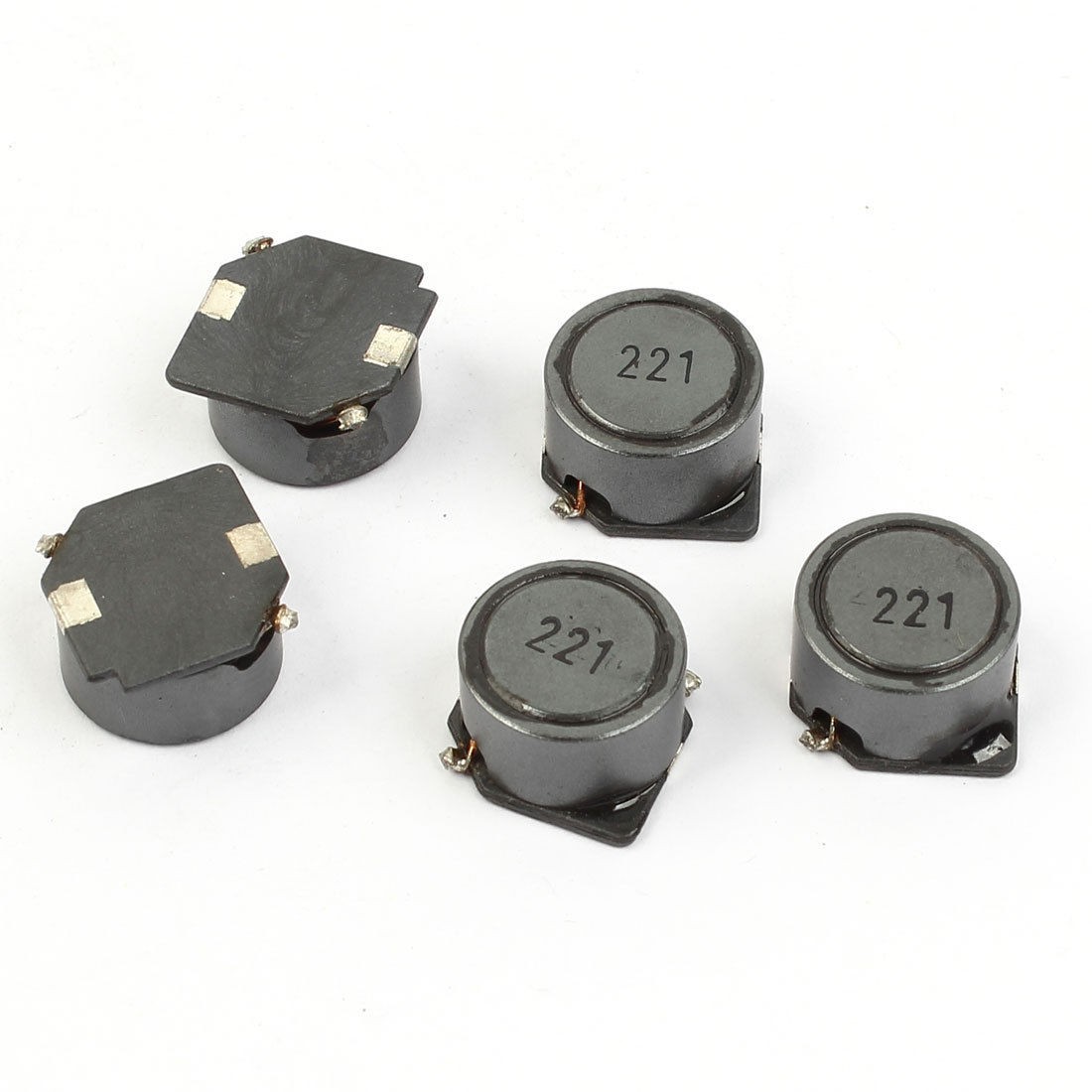 5 Pcs 220uH Inductance 12x7 5mm Round Shielded Surface Mount SMD Power Inductors
