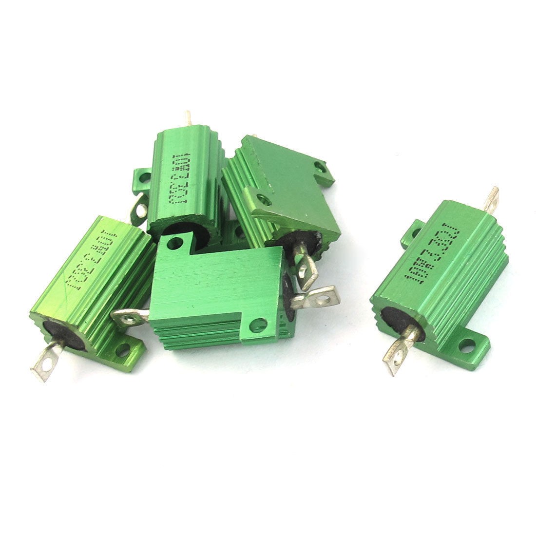 10Watt 3 3 Ohm 5 Aluminum Shell Clad Wire Wound Power Resistors Green 5pcs