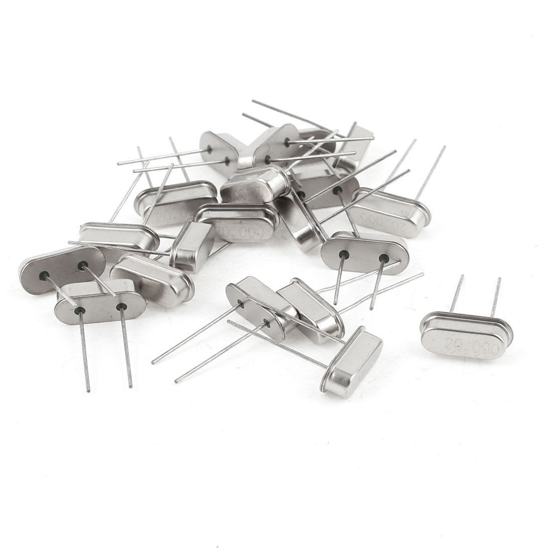 20 Pcs 20MHz 20 000M 20M Hz Passive Quartz Crystal Oscillator Silver Tone HC 49S