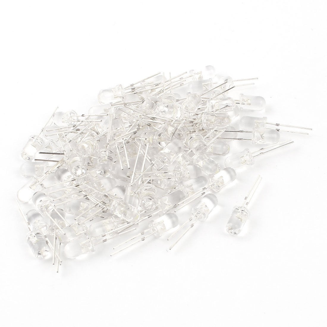 80 Pcs 8mmx5mm 2pin Round White LED Light Emitting Diode Lamp Replacement 2 5 3V
