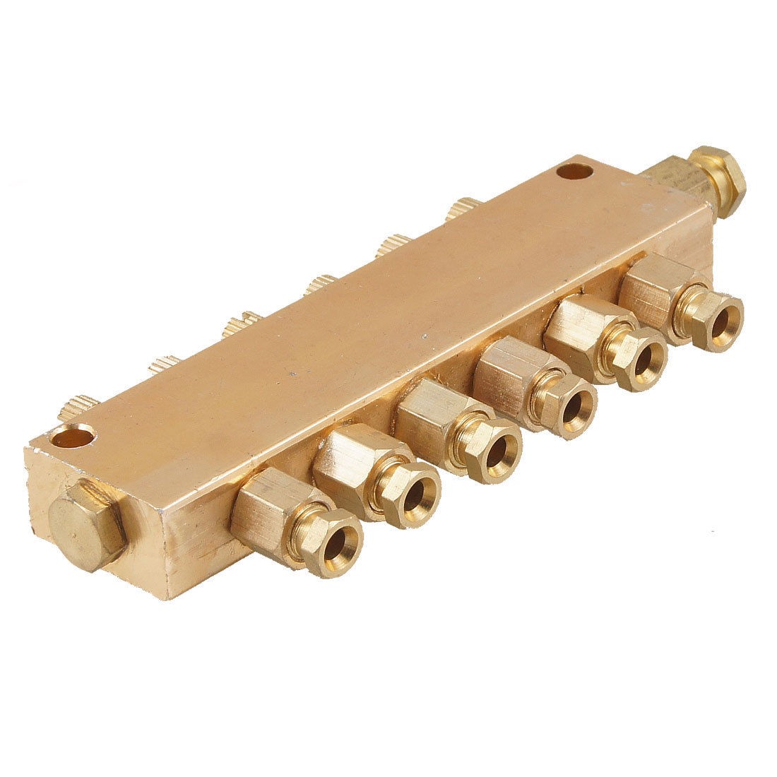 Machine Parts Adjustable Brass 6.5mm Dia 6 Way Oil Separator Distributor