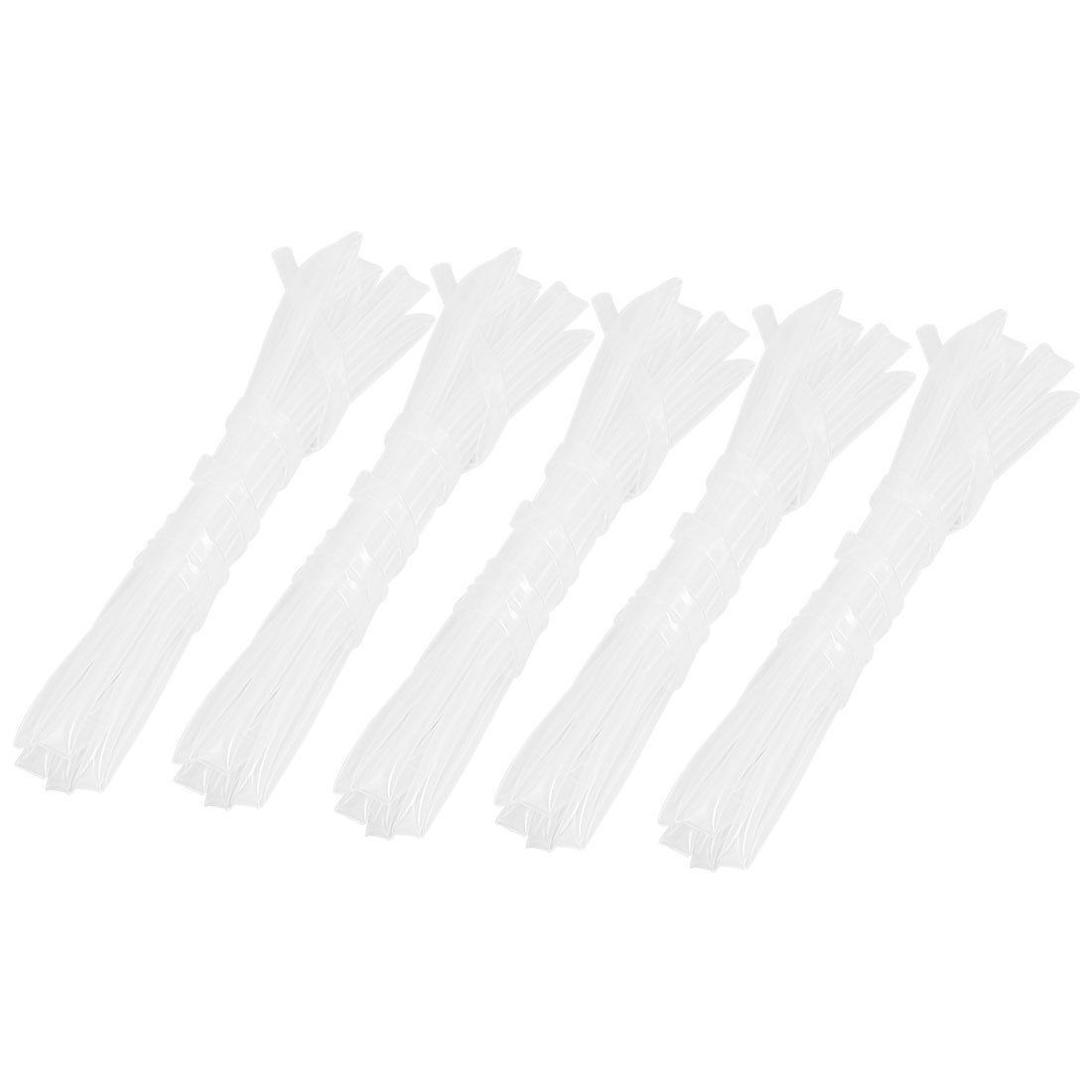 5 Pcs 3.5mm Diameter Clear Polyolefin Heat Shrinking Tube 4M 13.1Ft