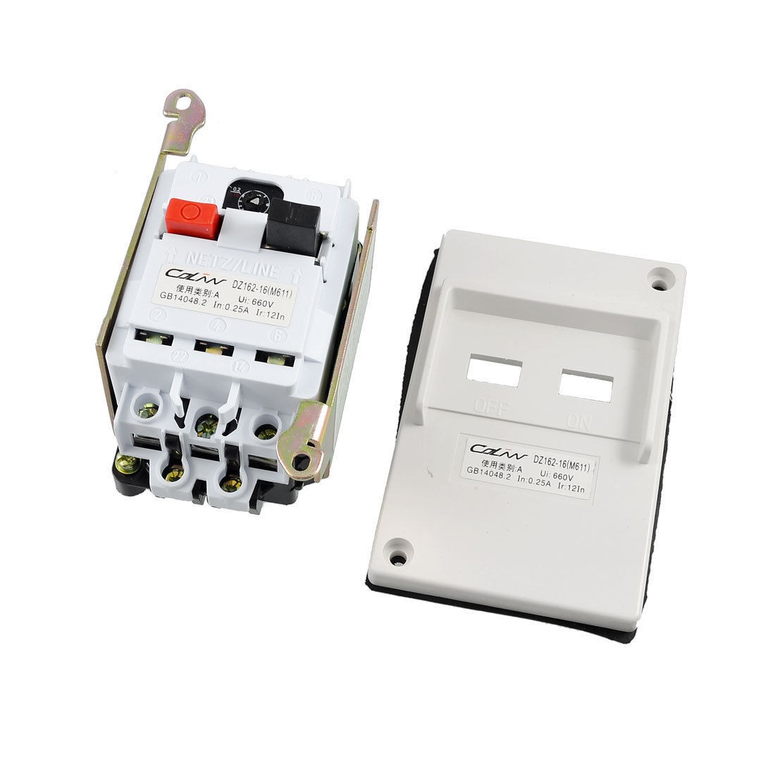 DZ162-16 AC 660V 0.25A 3 Pole White Panel Circuit Breaker