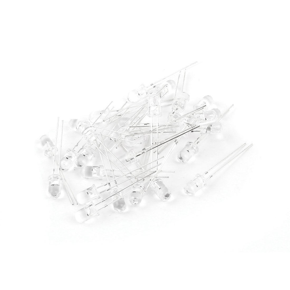 30 Pcs 5mm Clear Head Auto Flashing Blue LED Lamp Light Emitting Diode DC 2 5 3V