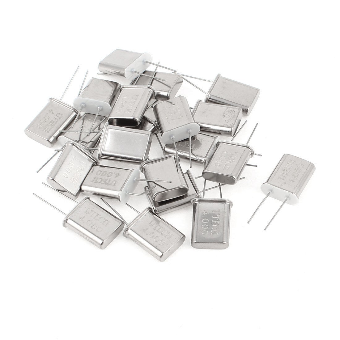 20 Pieces 4 000MHz 4MHz Passive Quartz Crystal Oscillator Silver Tone HC 49U