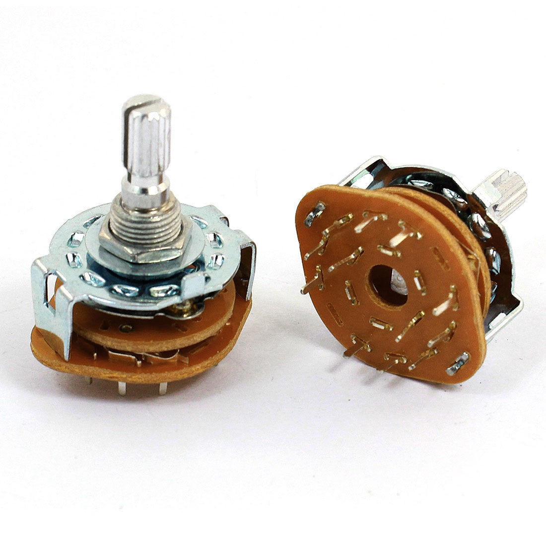 2 Pcs 2P5T 2 Pole 5 Position 6mm Knurled Shaft Dia Band Selector Rotary Switch
