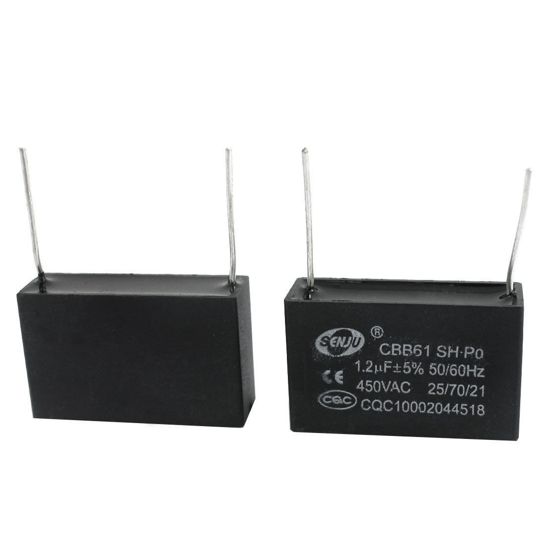 2Pcs AC 450V 1.2uF 5% Radial Lead Type Air Conditioner Motor Capacitor