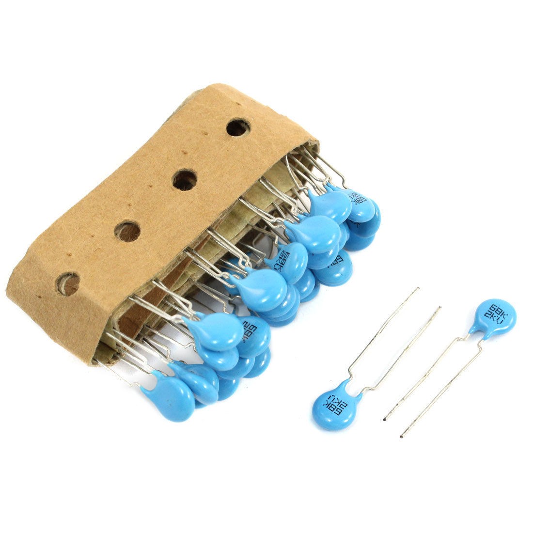 30pcs AC 2000V 68pF Through Hole DIP Ceramic Disc Capacitors Blue