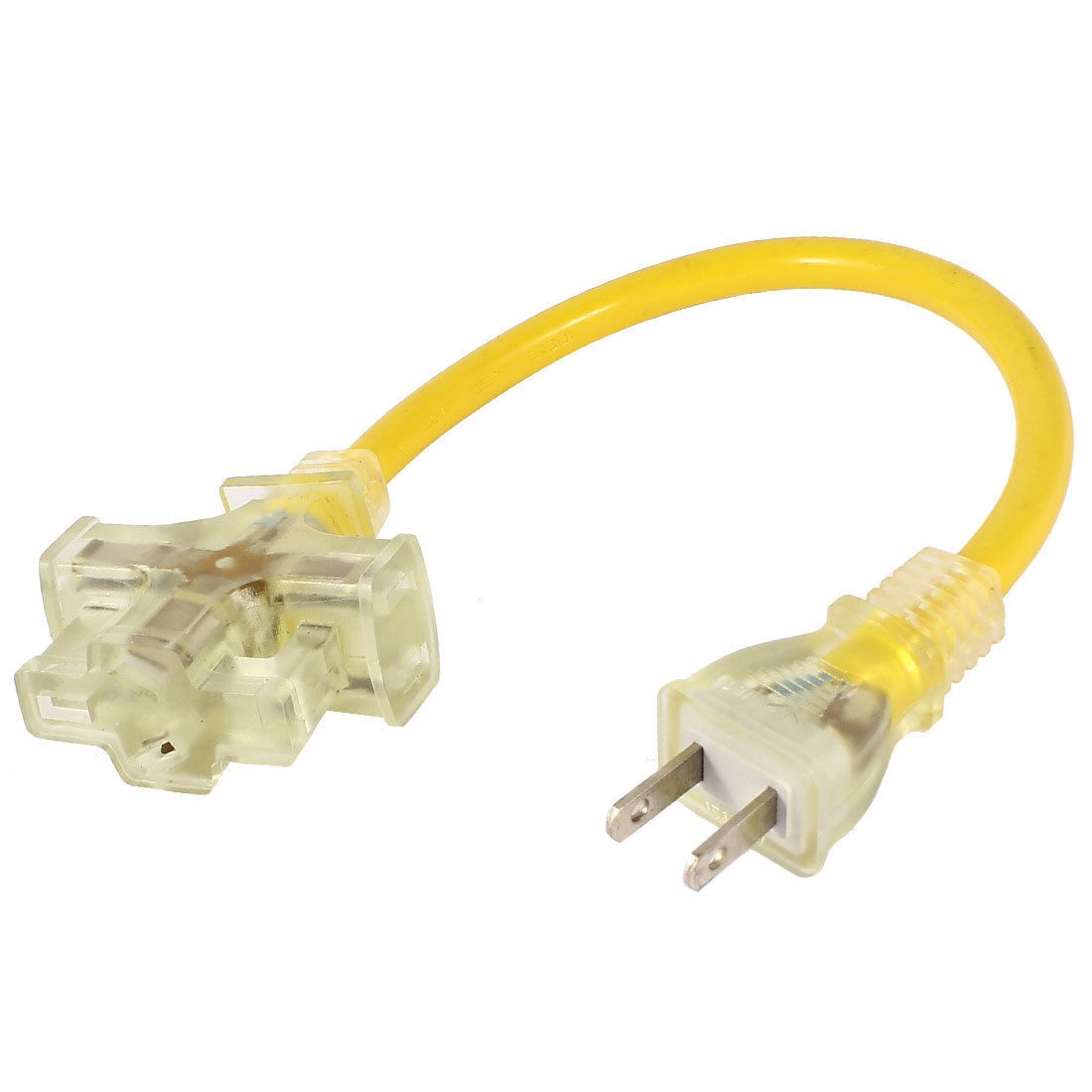 US Plug AC 125V 15A AU US Socket 3 Outlet Power Adapter 13 8" 35cm Yellow