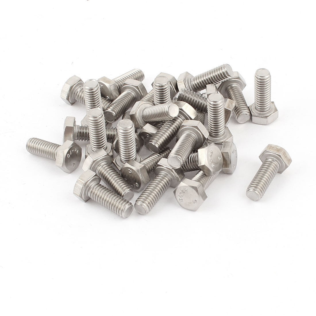 30 x Stainless Steel 304 A2 70 Hex Cap Screw Bolt Full Thread 6x16mm