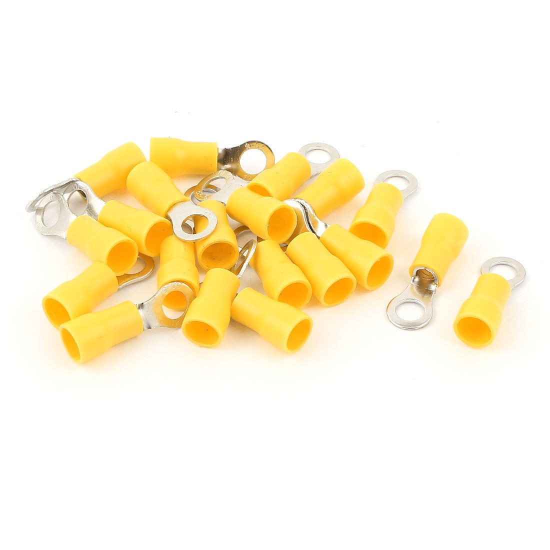 20 Pcs 5 5 5S Insulated Wire Connector Ring Crimp Terminal Yellow 12 10AWG