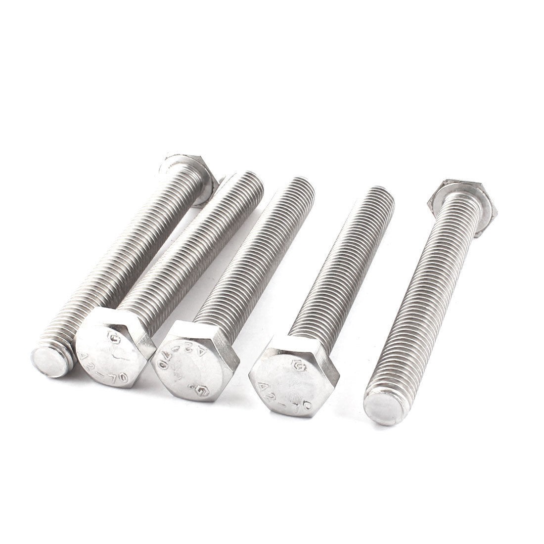 5pcs 12mmx90mm A2 70 Stainless Steel Full Thread Hex Cap Screw Bolt