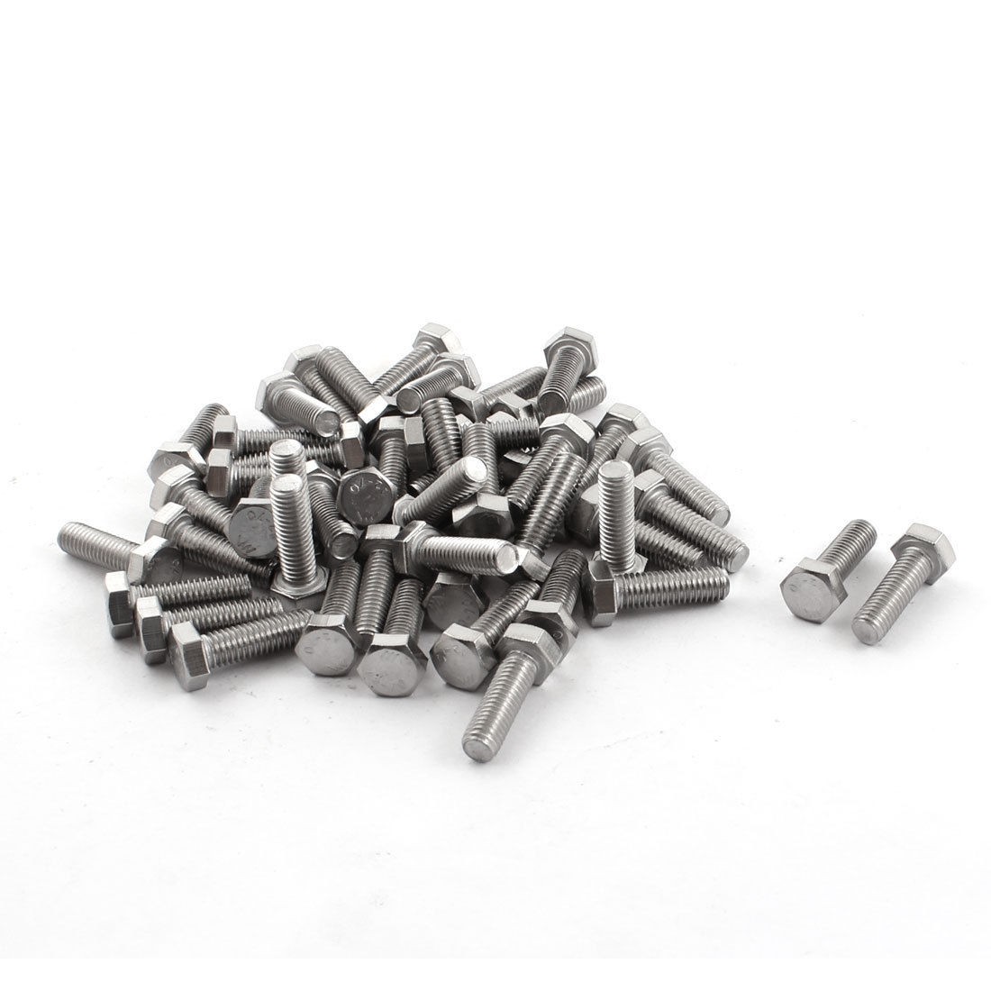 50pcs 16mm Length 5mm Thread Hex Cap A2 70 Stainless Steel Screw Bolt