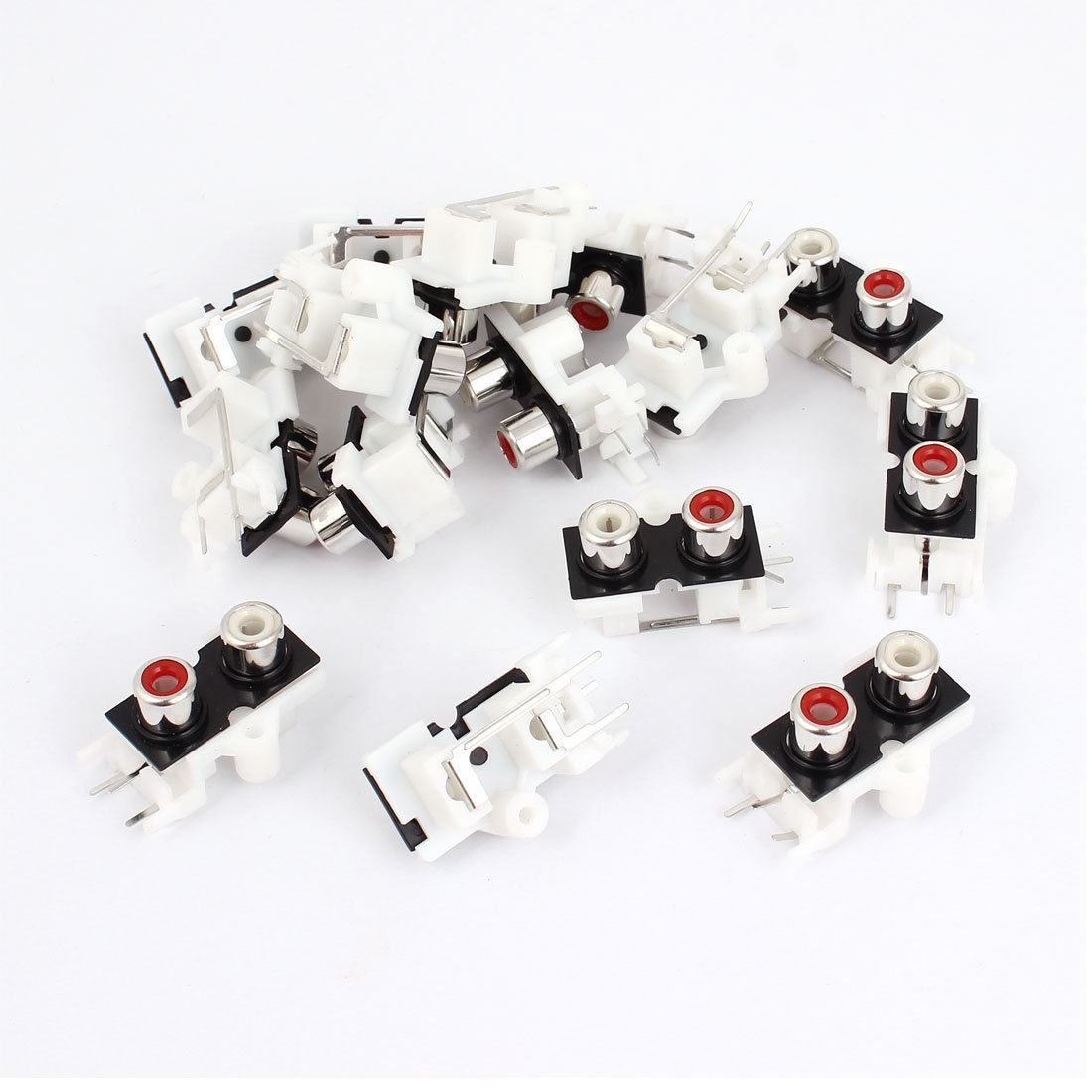 15 Pcs PCB Mount 2 RCA Female Outlet Jack TV Speaker Video AV Connector