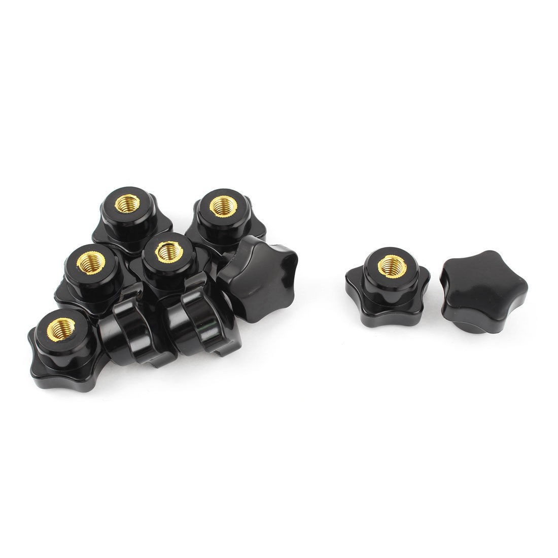 10pcs M8 Female Thread 30mm Star Shaped Head Clamping Nuts Knob Grip Handle