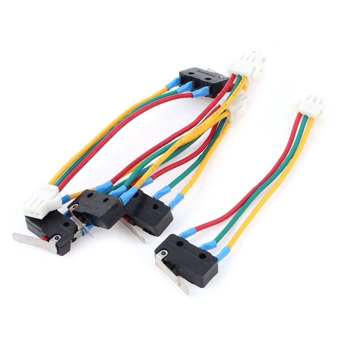 5pcs AC 250V 3A Micro Limit Switch Lever Arm Mini SPDT Snap Action w JST SM Plug