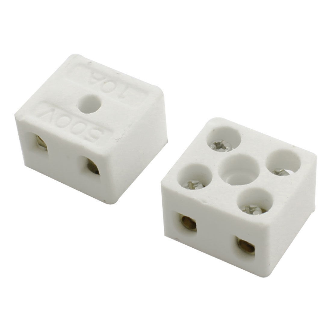 2pcs Connector Porcelain Ceramic Terminal Block 2 Way 5 Hole AC 250V 425C