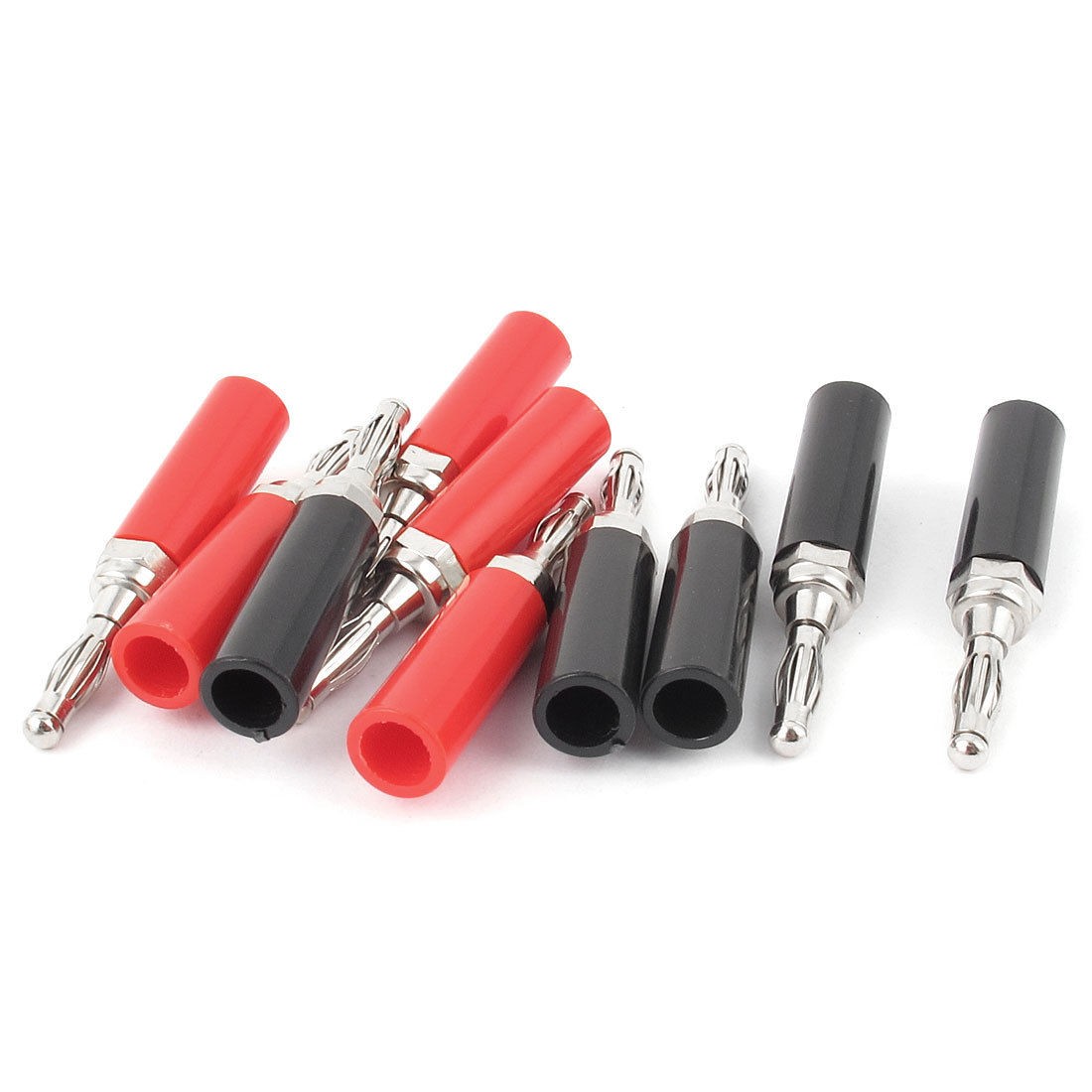 10 Pcs Red Black Speaker Male Banana Plug Connector