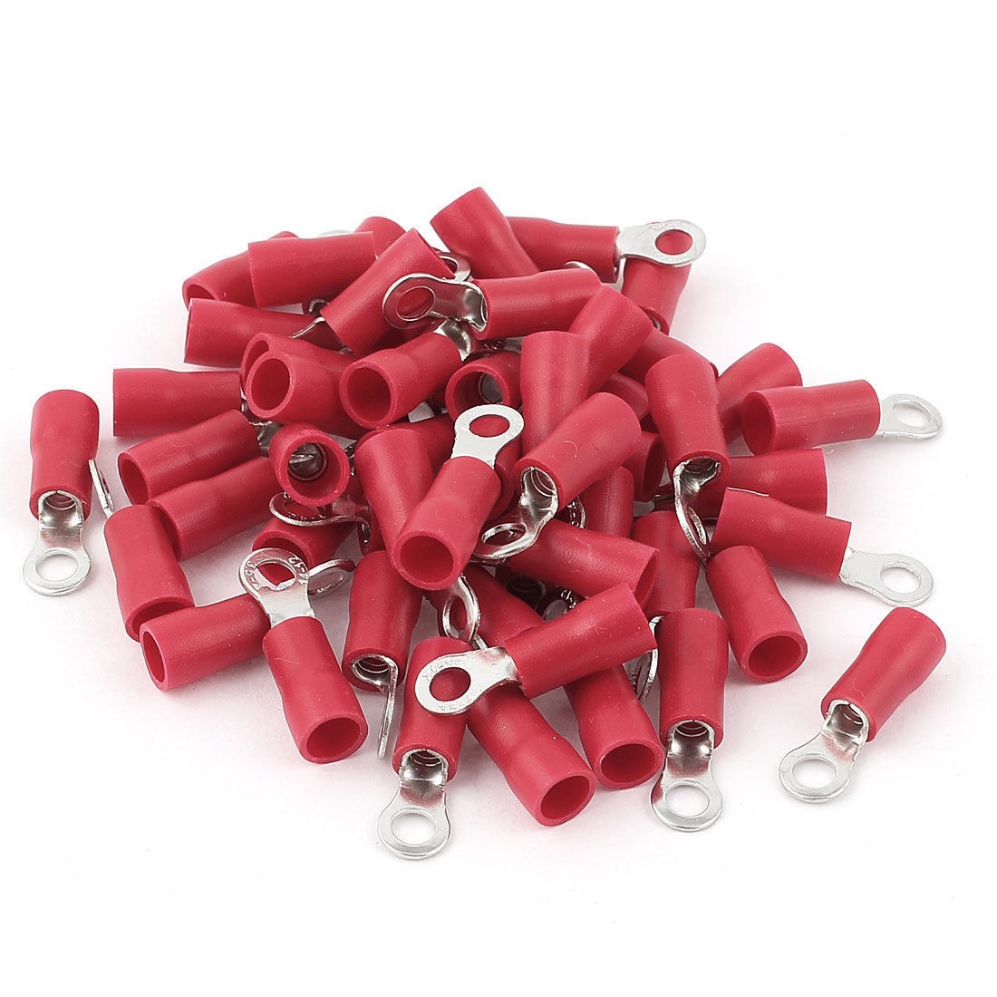 50 Pcs 3 5 4S Insulated Wire Connector Ring Crimp Terminal Red 14 12AWG