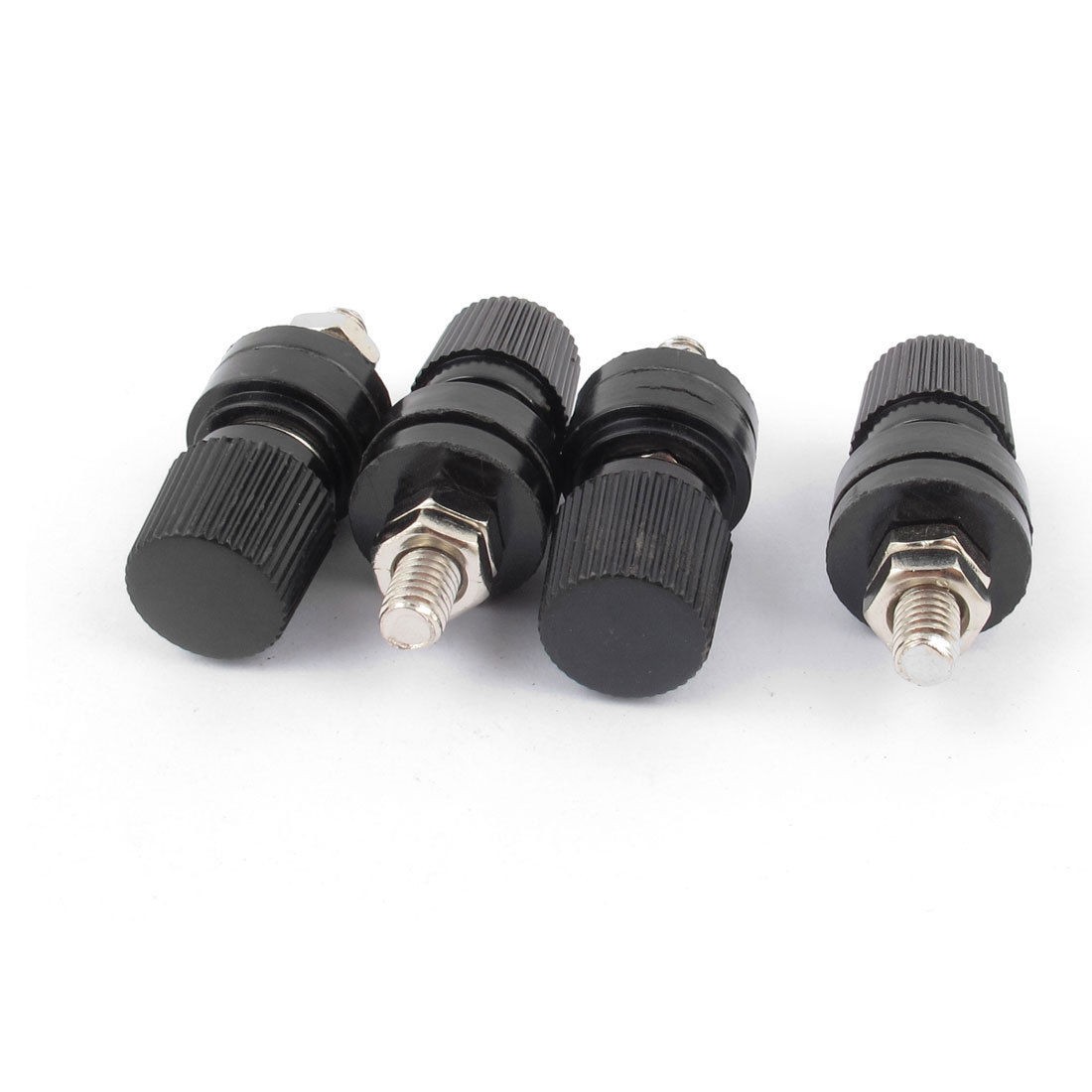 4 Pcs Black Plastic Shell 6mm Male Threaded Diameter Binding Post