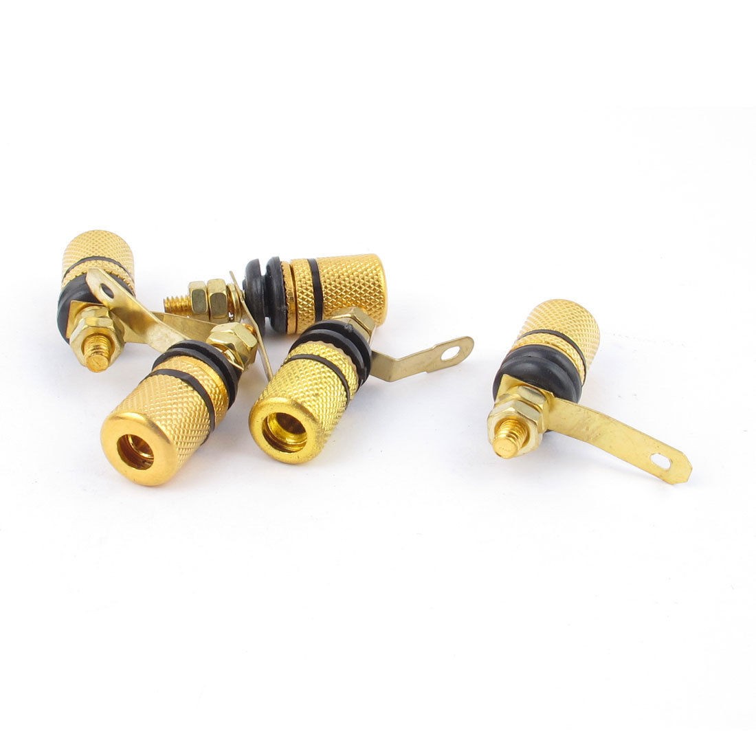 5 Pcs Gold Plated Amplifier Terminal Binding Post 6mm Audio Banana Plug Jack