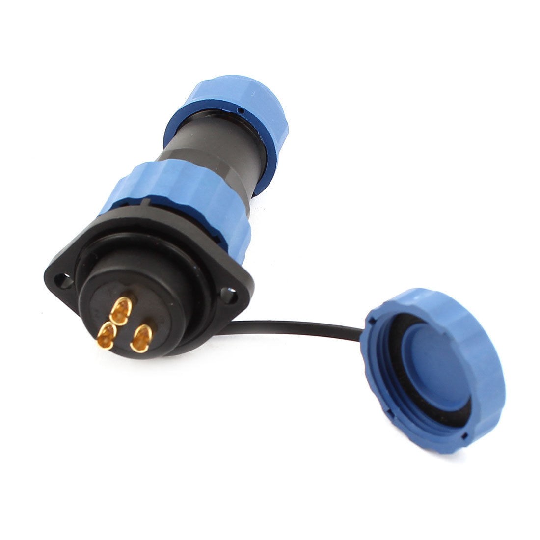 SD20 20mm 3 Pin Flanged Straight Waterproof Aviation Connector Plug Socket IP68