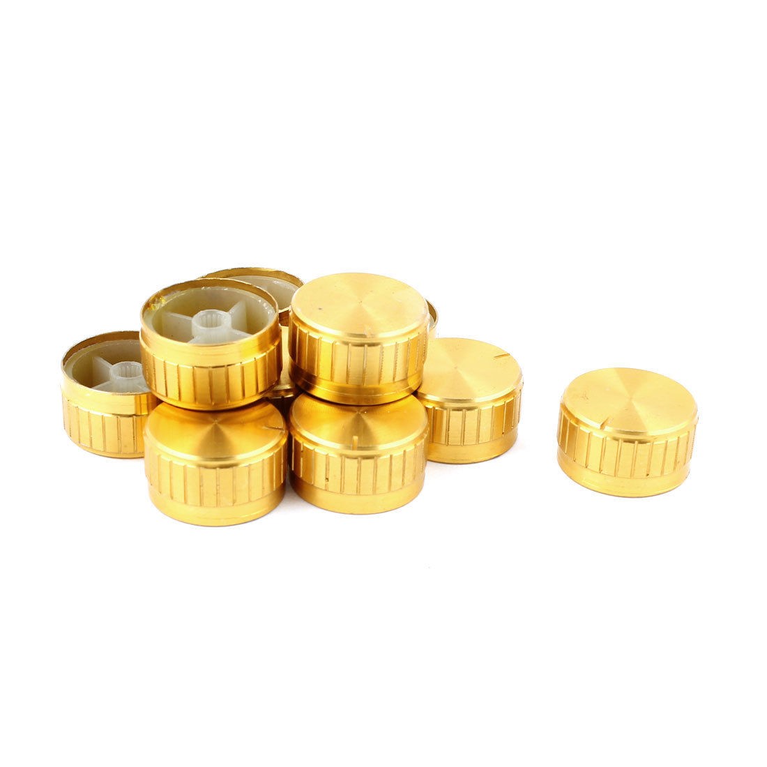 10pcs 6mm Kunrled Shaft Potentiometer Control Rotary Knobs Caps
