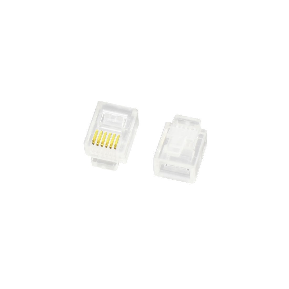 2pcs RJ11 Network Modular 6P6C 6 Positions 6 Contacts Plug Telephone Connector