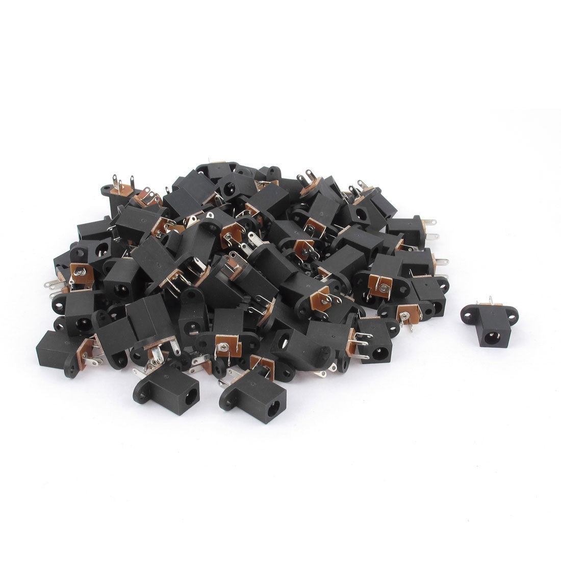 100 Pcs DIP PCB Mount Female 3 Pin DC Power Jack Socket Connector DC024