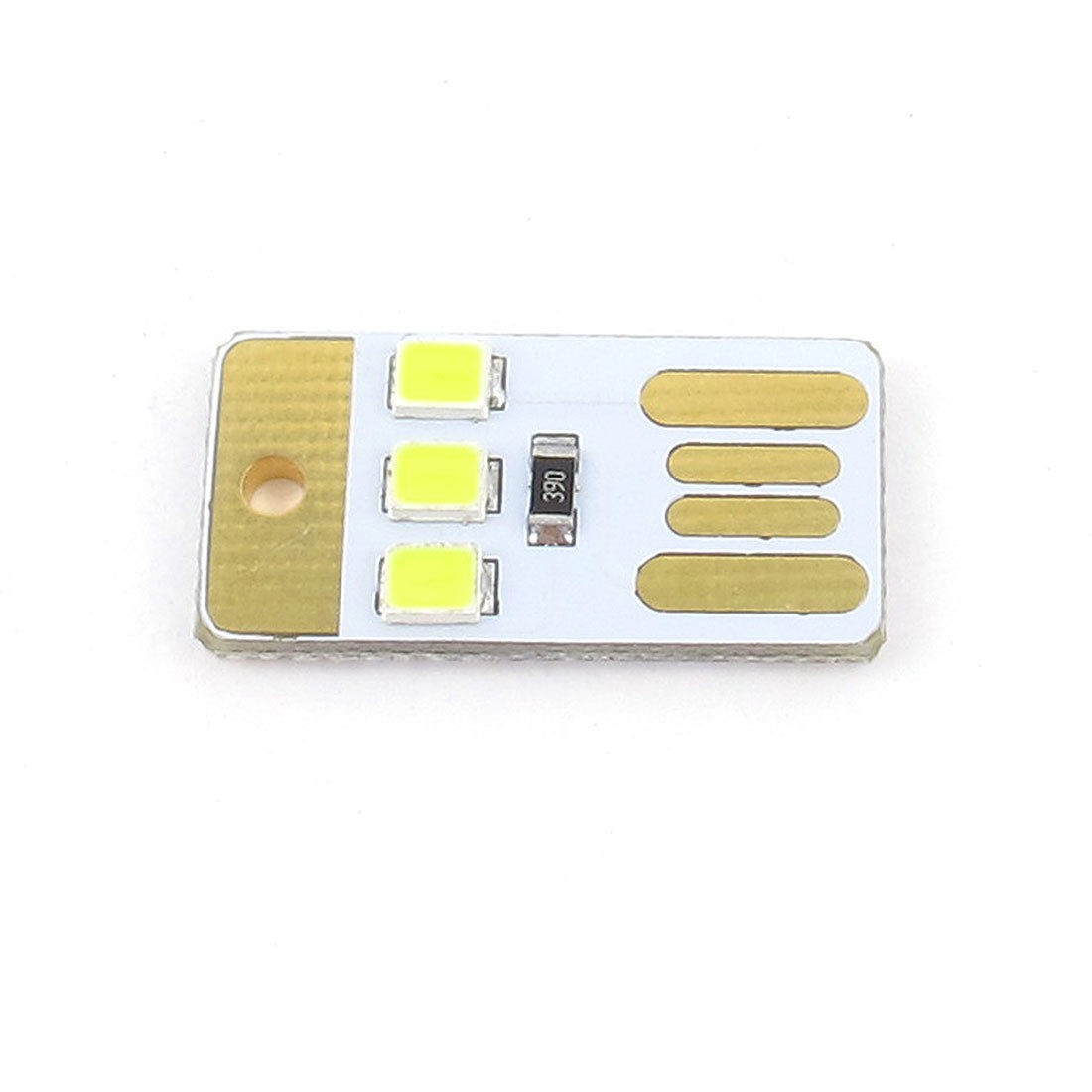 5pcs Keychain Portable Pocket Card Lamp Bulb USB Power White Three LED Night Lig