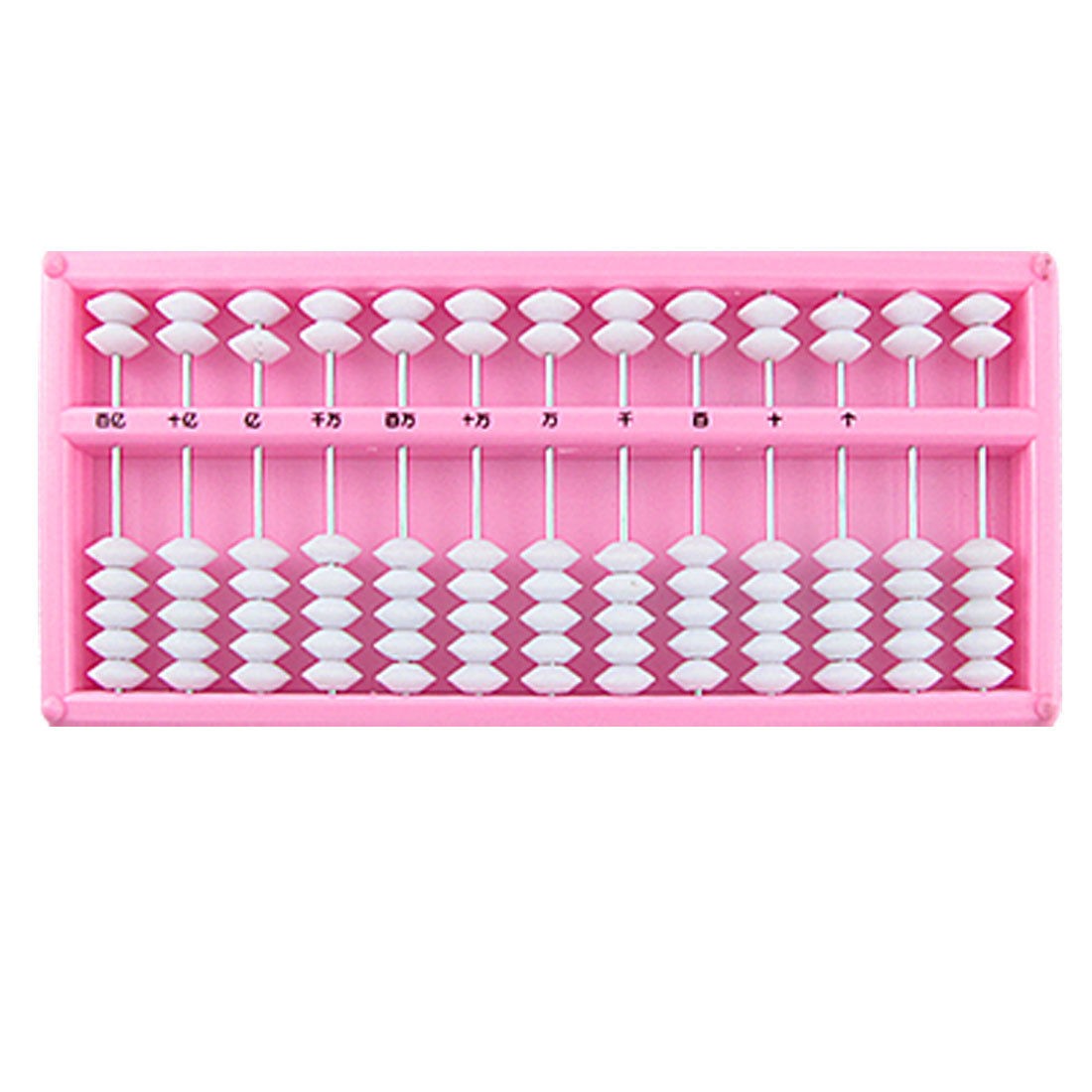 Pink Plastic Frame 13 Rods White Beads Abacus Geometry Tool
