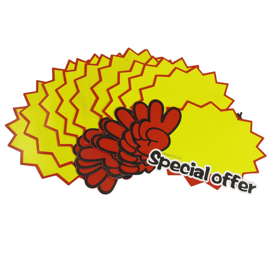 10 Pcs Shops Special OFFER Pattern Victory Gesture Advertising Pop Price Tags