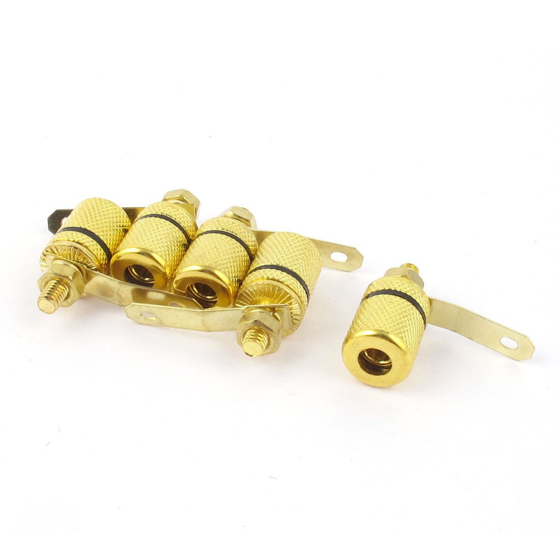 5 Pcs Gold Plated Amplifier Terminal Binding Post 6mm Audio Banana Jack
