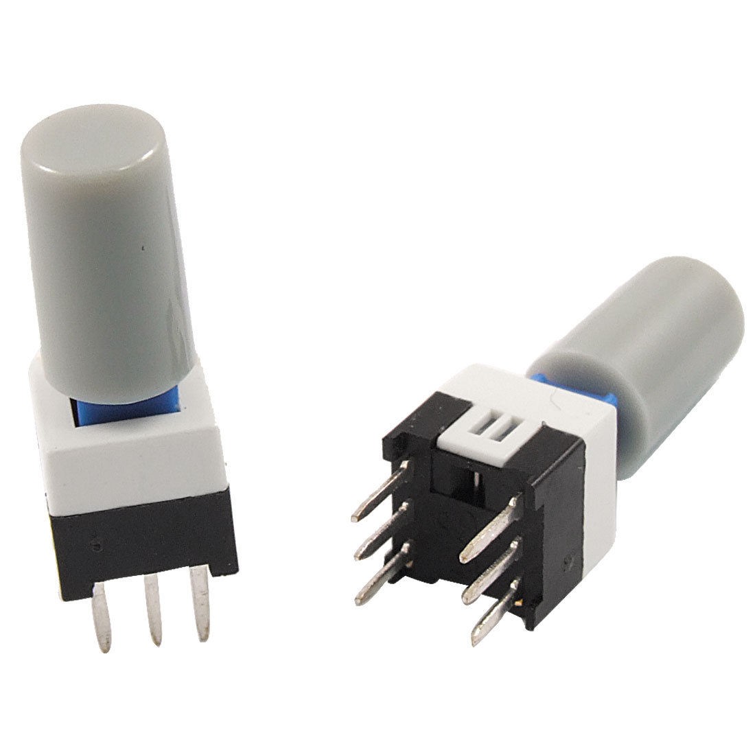 10 Pcs 7 x 7mm x 16mm Self Locking Tact Tactile Push Button Switch 6 Pin w Cap