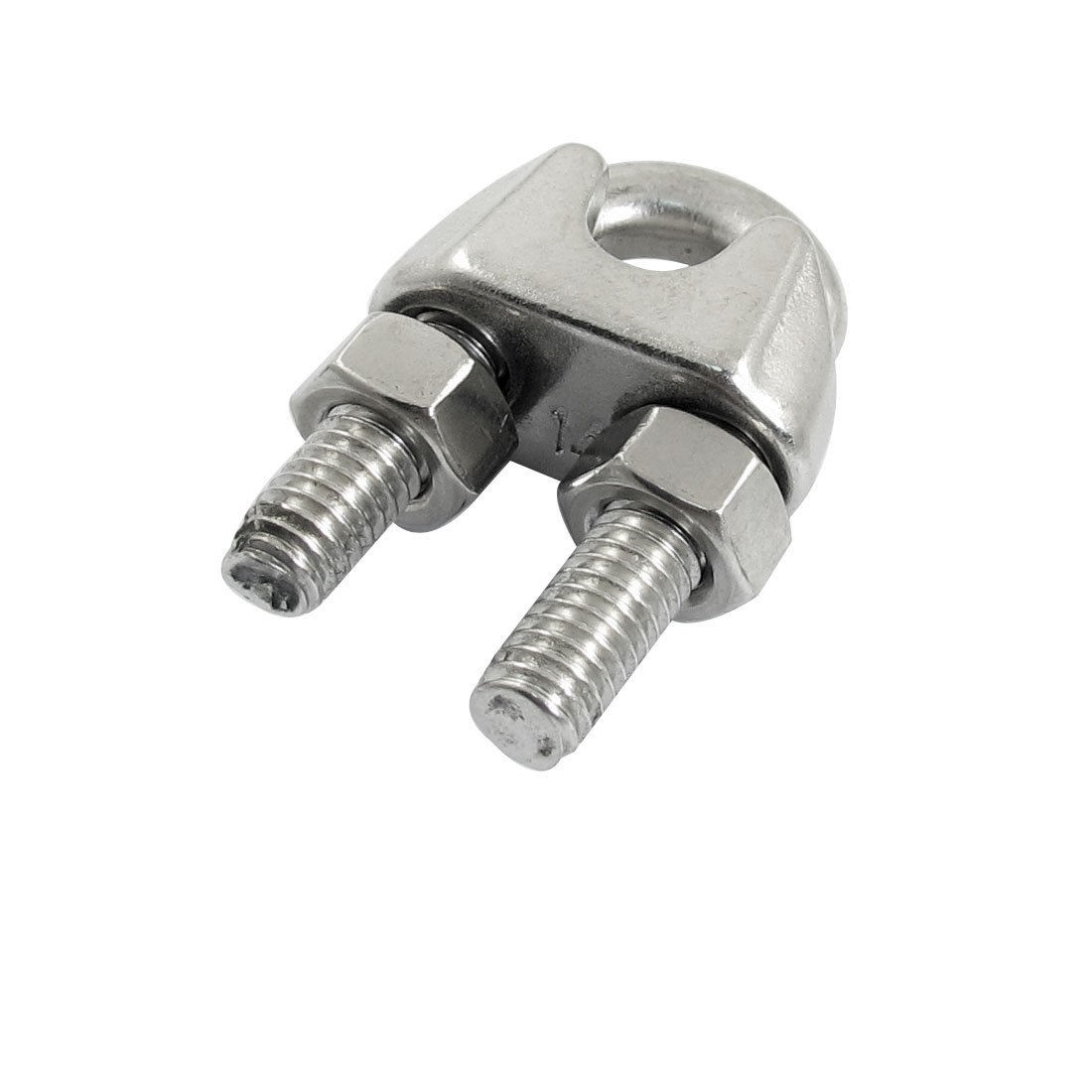 304 Stainless Steel Clip Cable Clamp Silver Tone for 0 55" 14mm Wire Rope