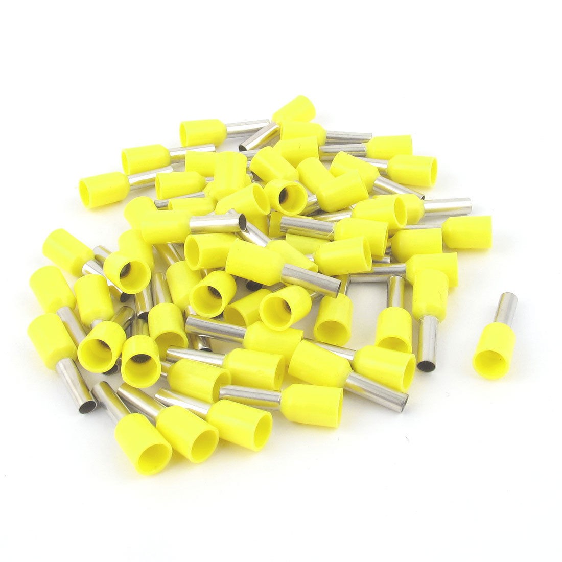 50 Pcs Crimp Cord End Terminal Pre Insulated Ferrule Yellow E2508 14AWG 2 5MM2