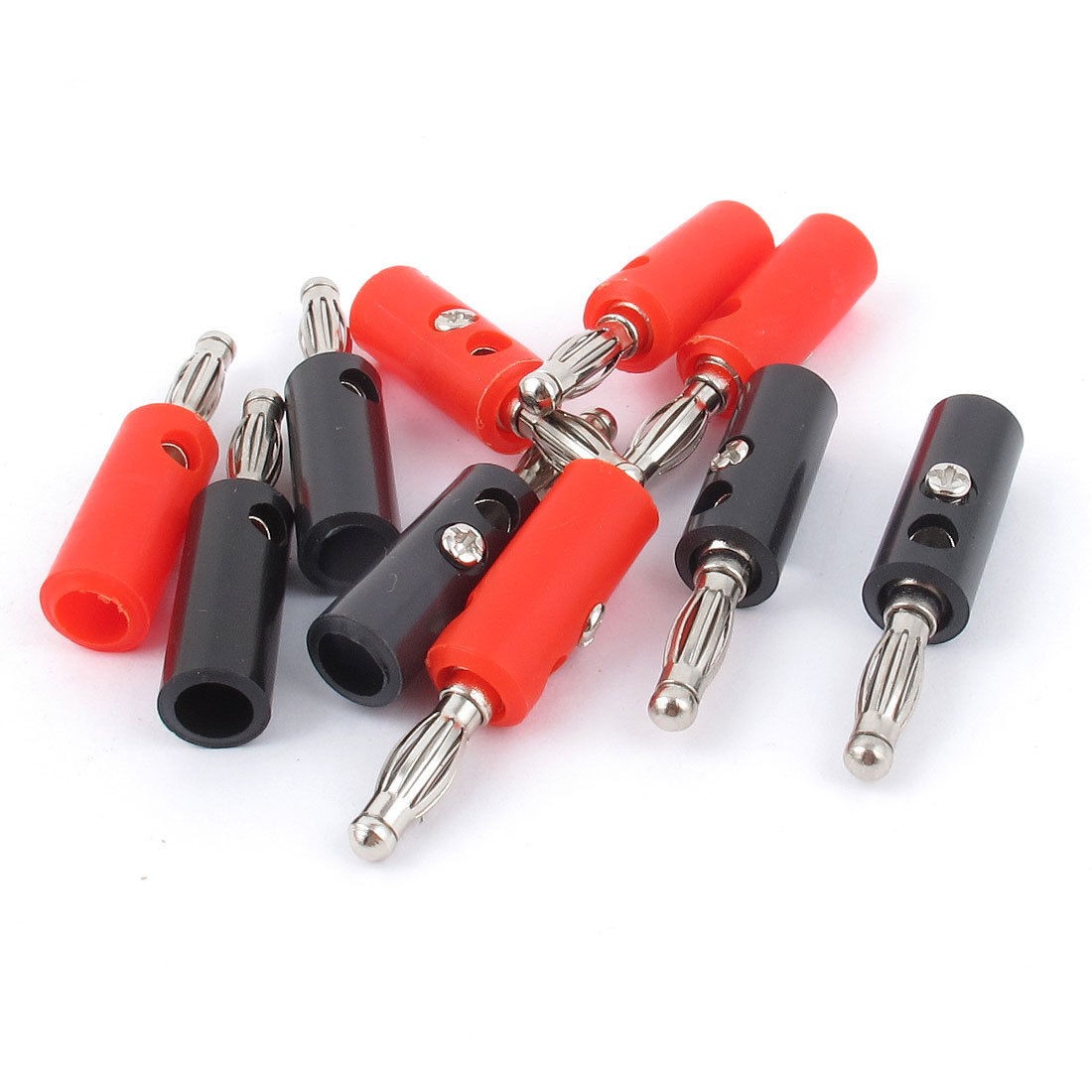 10pcs Red Black Speaker 4mm Cable Male Banana Plug Connector
