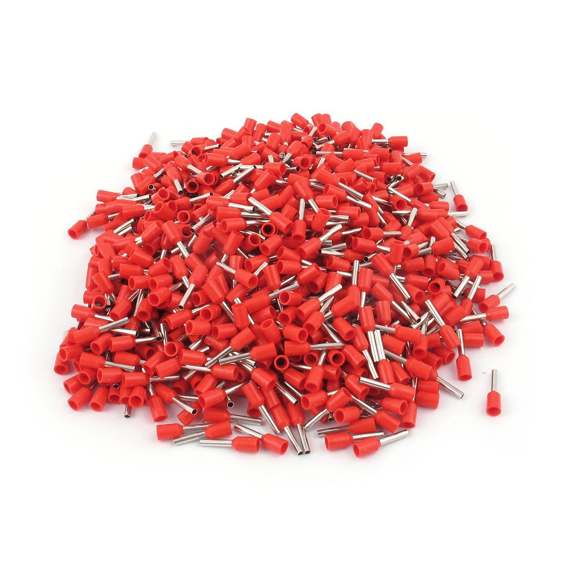 1000 Pcs Crimp Cord End Terminal Insulated Bootlace Ferrule Red E1008 18AWG