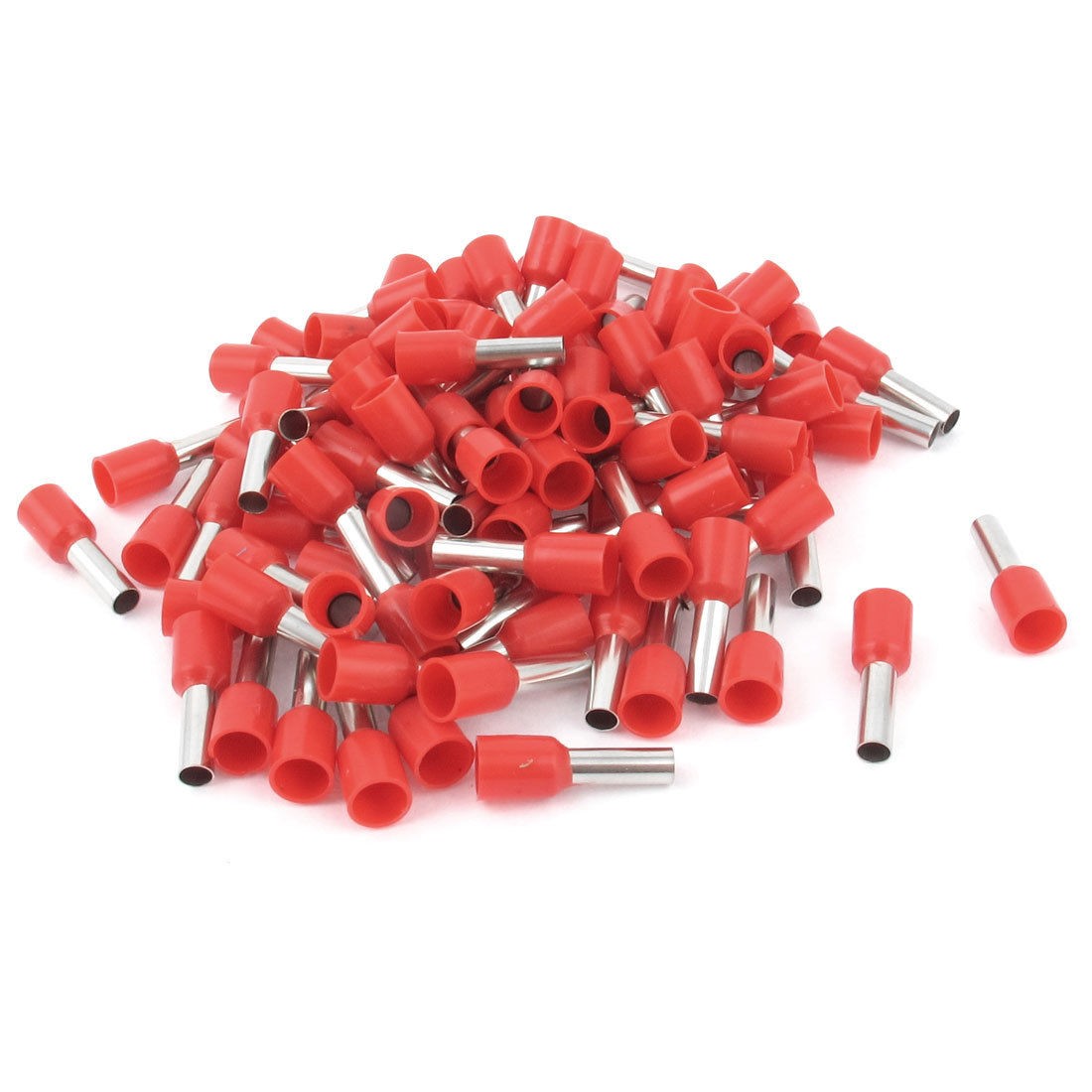 100pcs E4009 12AWG Insulated Ferrule Wire Cord End Terminal Crimp Connector Red