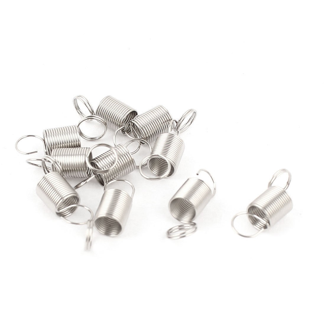 0.018" Wire Dia 0.24" OD 0.28" Long Tension Coil Extension Spring Hook 10Pcs