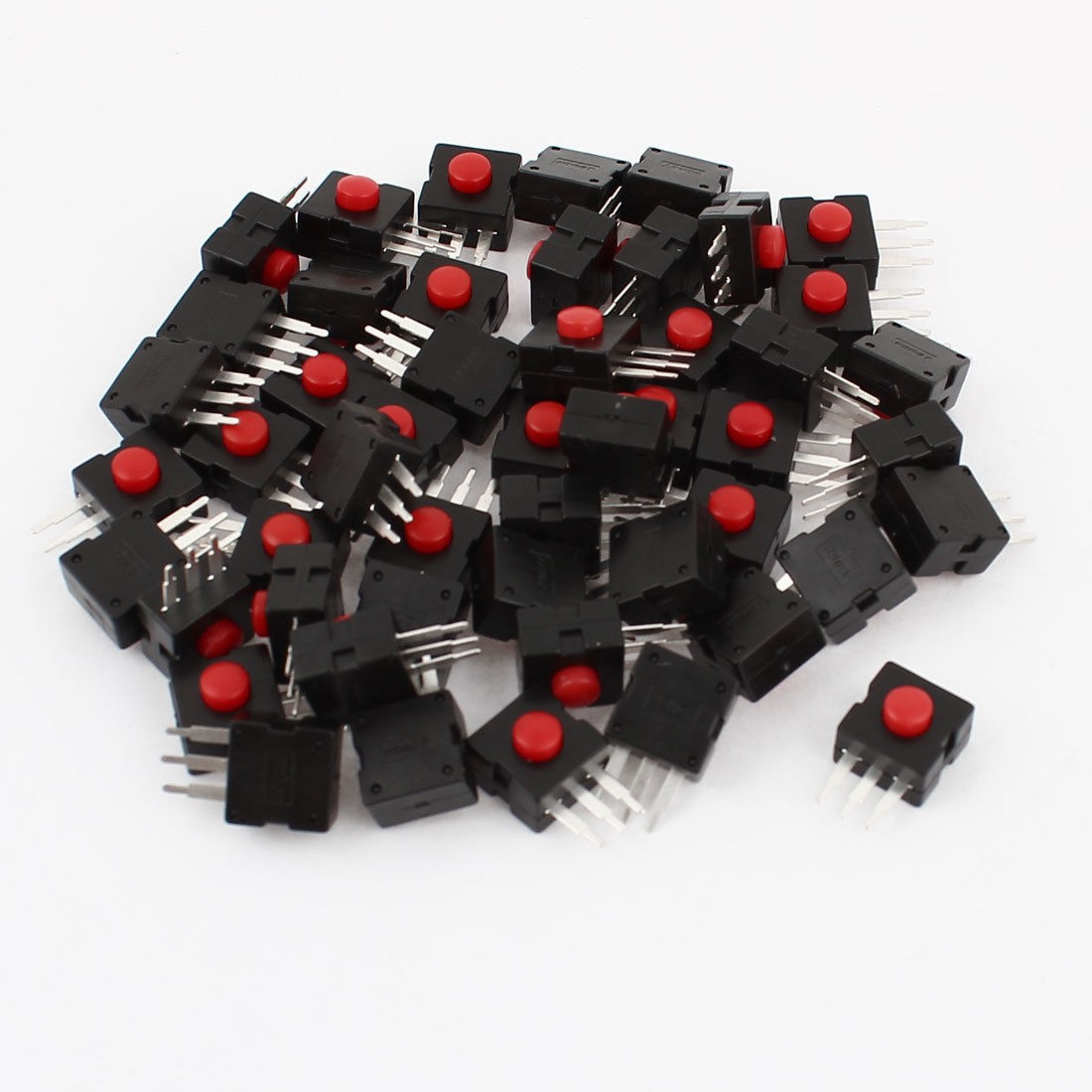 50 Pcs 3 Pin Momentary Round Pushbutton Tactile Tact Switches 12x12x10mm