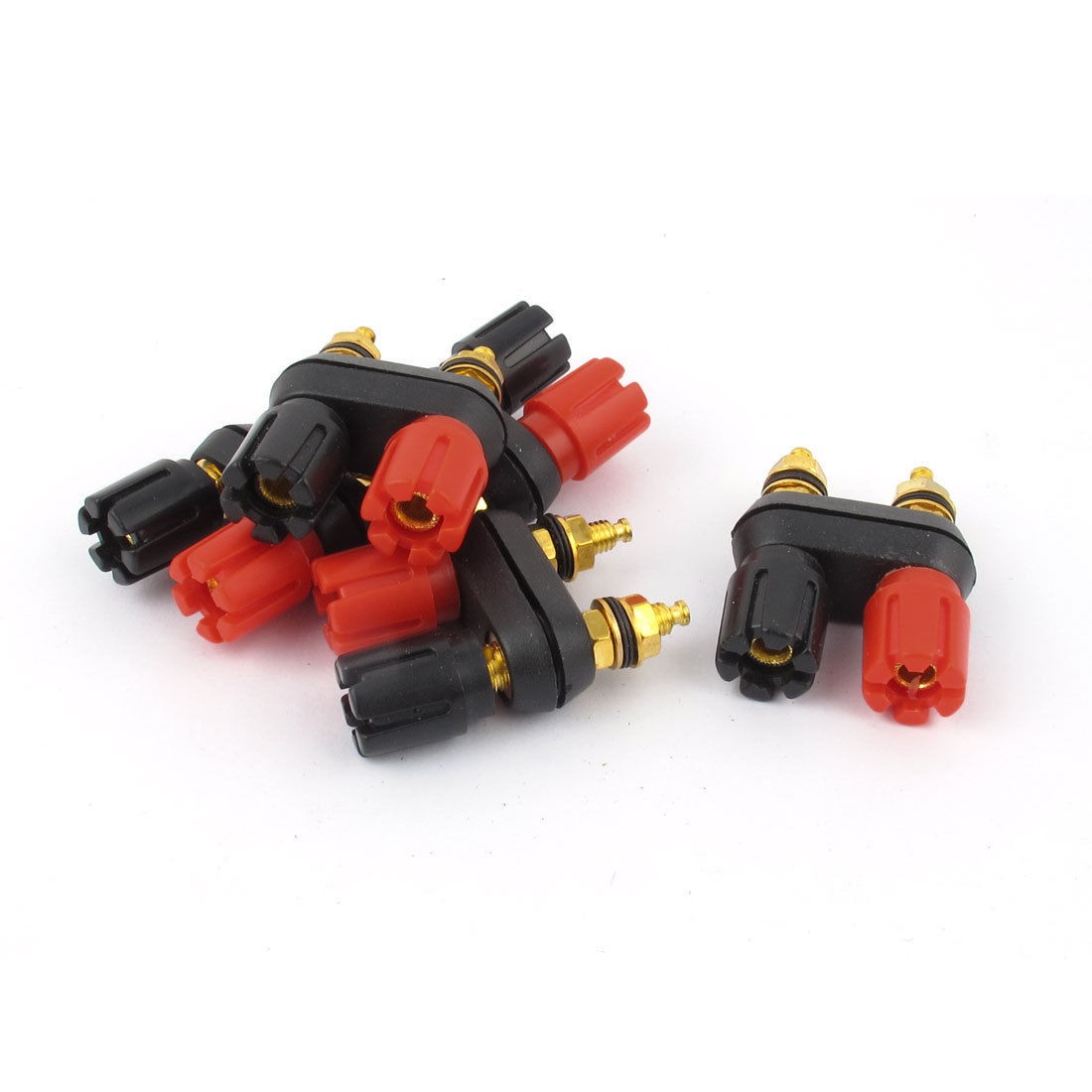 5 Pcs Black Red Amplifier Banana Socket 5mm Male Thread Double Binding Post